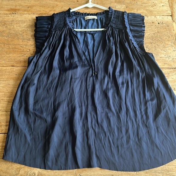 Ulla Johnson Ren Top Ruffle Silky Navy Blue size 2 - Picture 7 of 7